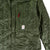 Inside detail shot of Men's Topo Designs Insulated Shirt Jacket in Olive green showing lining.