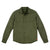 Front product shot of Topo Designs Men's Insulated Shirt Jacket in Olive green.
