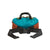 Back product shot of Topo Designs Mini Quick Pack in clay/turquoise showing seatbelt waist strap