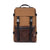 Topo Designs Rover Pack Heritage Canvas made in the USA backpack in Dark Khaki with brown leather.