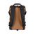 Topo Designs Rover Pack Heritage Canvas made in the USA backpack in Dark Khaki with brown leather showing back straps.