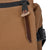 Topo Designs Rover Pack Heritage Canvas made in the USA backpack in Dark Khaki with brown leather showing custom zipper pulls.