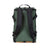 Topo Designs Rover Pack Heritage Canvas made in the USA backpack in Olive green with brown leather showing back straps.