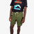 Topo Designs Men's drawstring Dirt Shorts in Olive green on model.