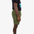 Side of Topo Designs Men's drawstring Dirt Shorts in Olive green on model.