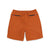 Back zipper pockets on Topo Designs Men's Global lightweight quick dry travel Shorts in Brick orange.