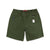 Back pockets on Topo Designs Men's Mountain organic cotton Shorts in Olive green.