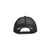 Snapback on back of Topo Designs Trucker Hat with mesh back and original logo patch in black.