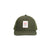 Topo Designs Trucker Hat with mesh back and original logo patch in olive green.