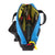 Top shot of Topo Designs Quick Pack in Blue showing full open main compartment and yellow lining.