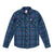 Front product shot of Topo Designs men's mountain shirt plaid in royal/navy plaid
