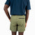 Topo Designs Men's River Shorts Lightweight quick dry swim trunks on model Olive green.